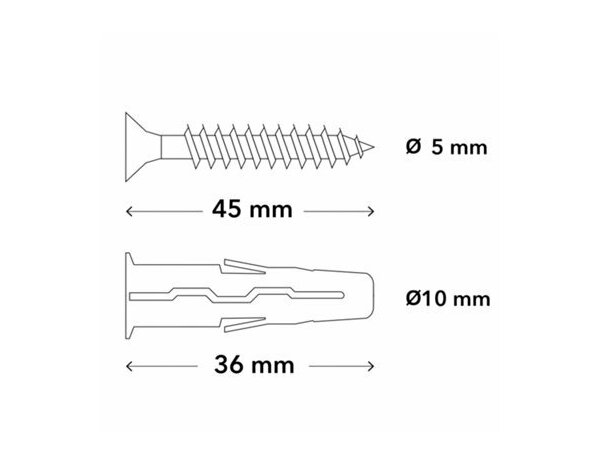 Cheville multi 10mm et vis galvanisées - 30PCS, idéales pour multi-matériaux - Brenner - Brico Dépôt