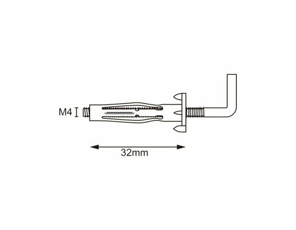 Cheville à expansion acier M4 32mm pour plaque de plâtre - Pack de 2 - Brenner - Brico Dépôt