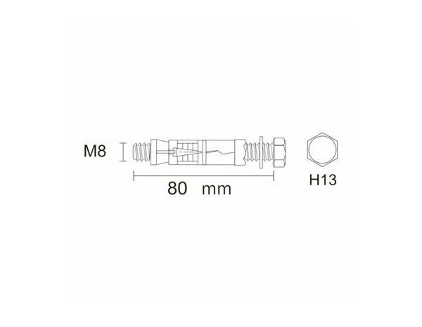 Boulon à expansion M8x80 en acier - 4PCS  pour béton, charge lourde - Brenner - Brico Dépôt