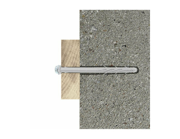 Fixation d'encadrement nylon/acier 10x140mm - 6PCS, idéal pour blocs et béton - Brenner - Brico Dépôt