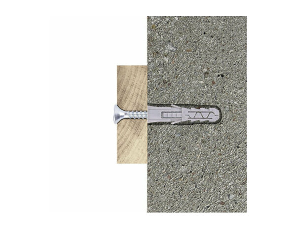 Vis et chevilles universelles, tête fraisée double empreinte en nylon et acier 8x40mm pour brique et béton - 25pcs - Brenner - Brico Dépôt