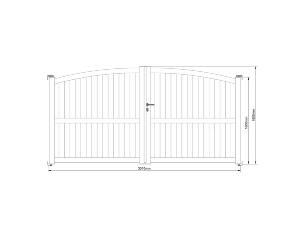 Portail battant aluminium "Berilo" gris - L.3,5 x H.1,60/1,80 m - Largeur entre piliers : 3560 mm - Brico Dépôt