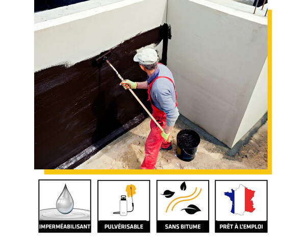 Complément d'imperméabilisation des fondations - Seau de 20 L - Sika - Brico Dépôt