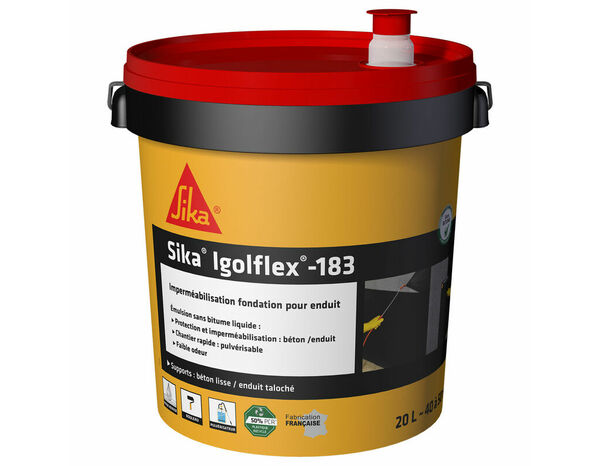 Complément d'imperméabilisation des fondations - Seau de 20 L - Sika - Brico Dépôt