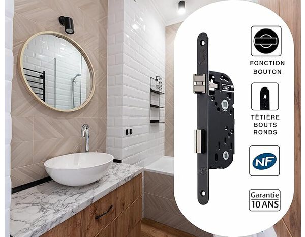 Serrure à encastrer D23 NF axe 40 salle de bains - Brico Dépôt