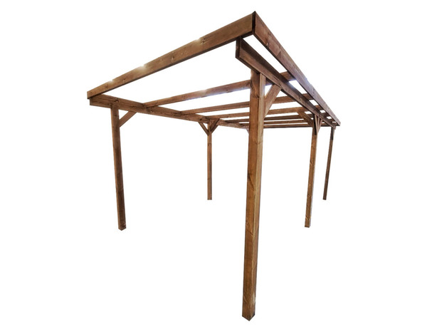 Carport 3 m x 5 m – Structure en Pin traité autoclave - Brico Dépôt