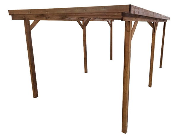 Carport 3 m x 5 m – Structure en Pin traité autoclave - Brico Dépôt