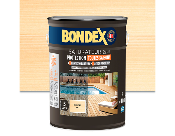 Saturateur intérieur et extérieur incolore mat 5 L - Bondex - Brico Dépôt
