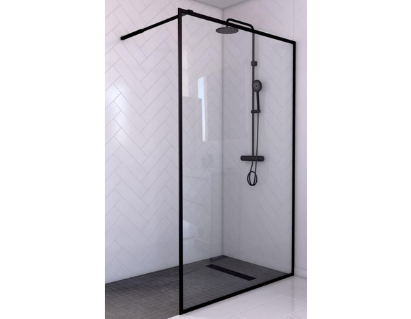 Paroi de douche walk-in 100 cm "Cadre noir" - Brico Dépôt