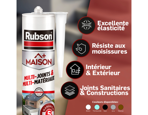 Mastic multi-joints et multi-matériaux marron - 280ML - Rubson - Brico Dépôt