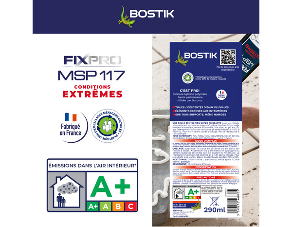 Mastic de fixation MSP117 extremes 290 ML - Bostik - Brico Dépôt