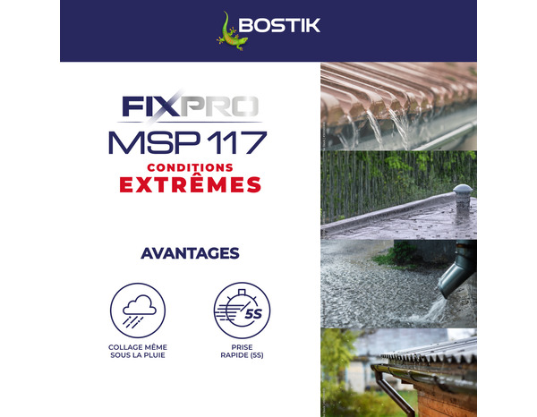 Mastic de fixation MSP117 extremes 290 ML - Bostik - Brico Dépôt
