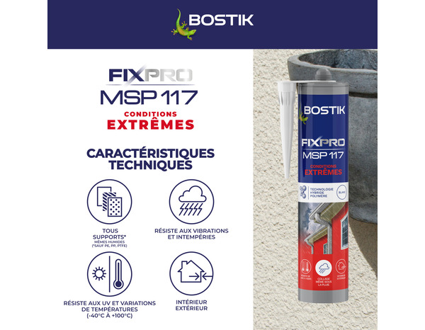 Mastic de fixation MSP117 extremes 290 ML - Bostik - Brico Dépôt