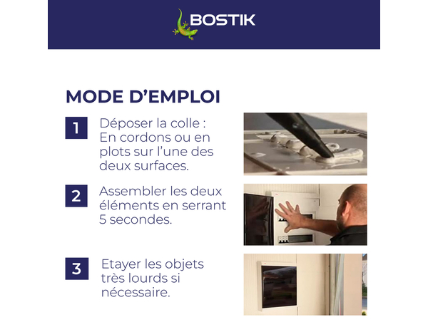 Mastic de fixation FIXPRO MSP118 290 ml - Bostik - Brico Dépôt