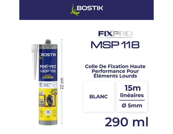 Mastic de fixation FIXPRO MSP118 290 ml - Bostik - Brico Dépôt