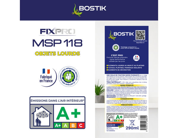 Mastic de fixation FIXPRO MSP118 290 ml - Bostik - Brico Dépôt
