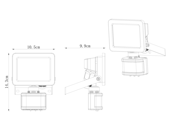 Projecteur detecteur Lucano led 10w - Marque BLOOMA - Brico Dépôt