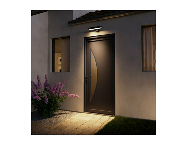 Applique solaire avec détecteur noir - Marque BLOOMA - Brico Dépôt