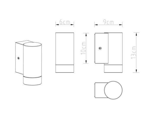 Applique murale Tiarela gu10 noir - Marque BLOOMA - Brico Dépôt