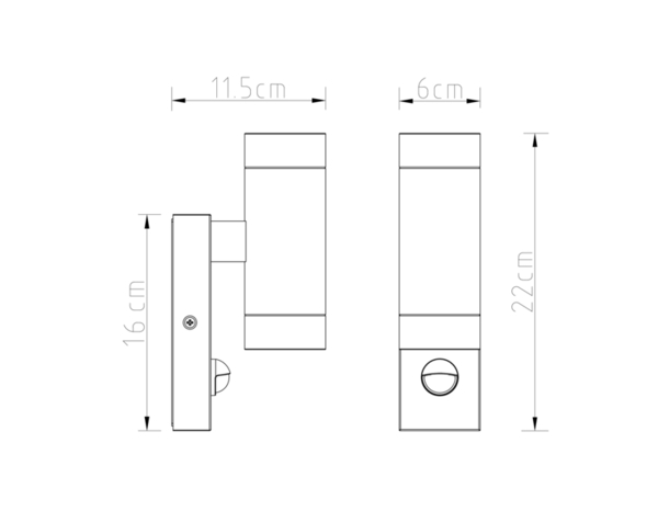 Applique murale à détecteur Tiarela gu10 noir - Marque BLOOMA - Brico Dépôt