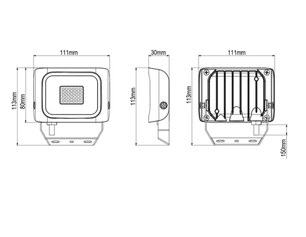 Projecteur 20w 2000lm 6500k noir - Brico Dépôt