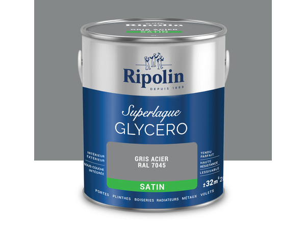Laque gris acier 2l satin - Ripolin - Brico Dépôt
