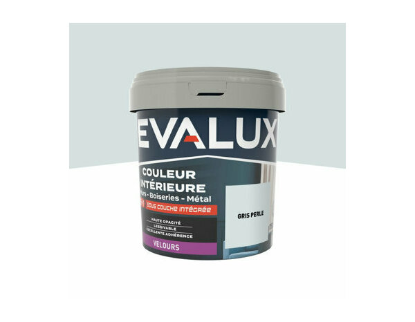 Peinture Gris perle 0l75 velours 2en1 - Evalux - Brico Dépôt