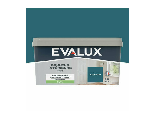 Peinture Bleu canard 2l5 satin - Evalux - Brico Dépôt