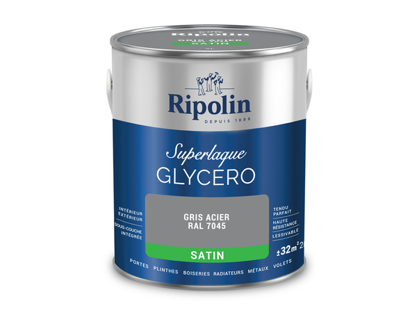 Laque gris acier 2l satin - Ripolin - Brico Dépôt