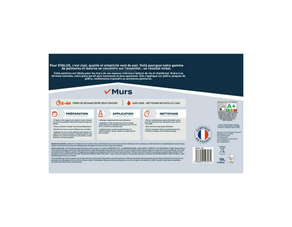 Peinture Blanc 10l velours - Evalux - Brico Dépôt