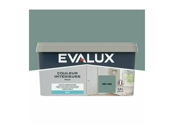 Peinture Vert jade 2l5 mat - Evalux - Brico Dépôt