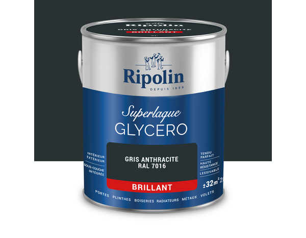 Laque anthracite 2l brillant - Ripolin - Brico Dépôt