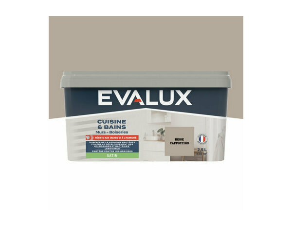 Peinture Beige cappuccino 2l5 satin c&b - Evalux - Brico Dépôt