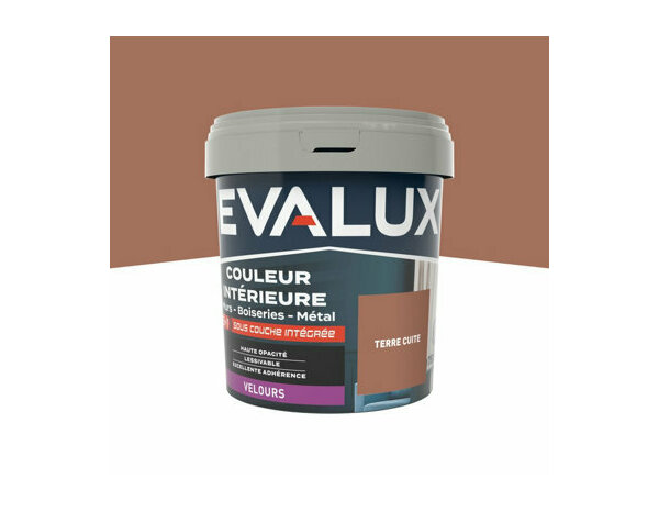 Peinture Terre cuite 0l75 velours 2en1 - Evalux - Brico Dépôt