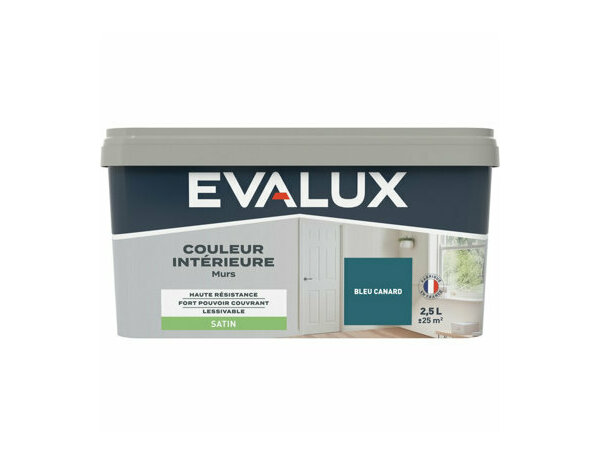 Peinture Bleu canard 2l5 satin - Evalux - Brico Dépôt