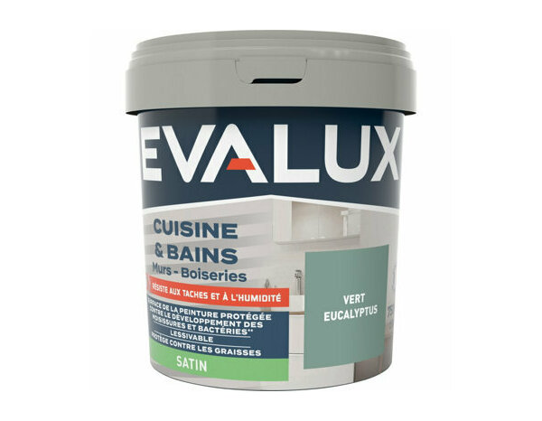 Peinture Vert eucalyp 0l75 satin c&b - Evalux - Brico Dépôt