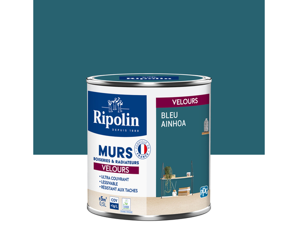 Peinture Bleu ainhoa 0l5 velours - Ripolin - Brico Dépôt