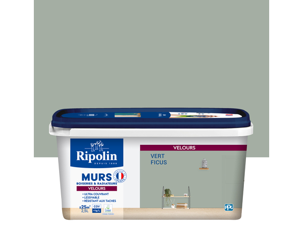 Peinture Vert ficus 2l5 velours - Ripolin - Brico Dépôt