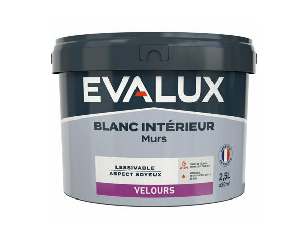 Peinture Blanc 2l5 velours - Evalux - Brico Dépôt