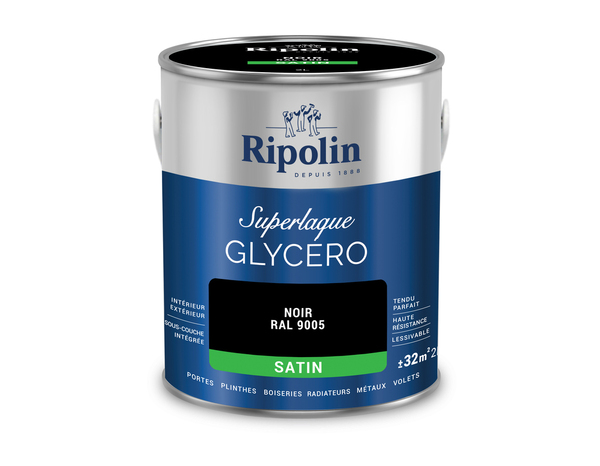Laque noir 2l satin - Ripolin - Brico Dépôt