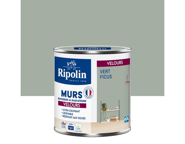 Peinture Vert ficus 0l5 velours - Ripolin - Brico Dépôt