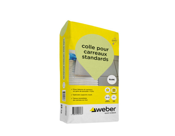 Colle pour carreaux standards blanc - sac 25KG - Weber - Brico Dépôt