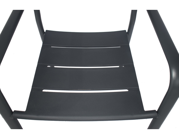 Fauteuil de jardin structure acier et assise en polypropylène noir - Brico Dépôt