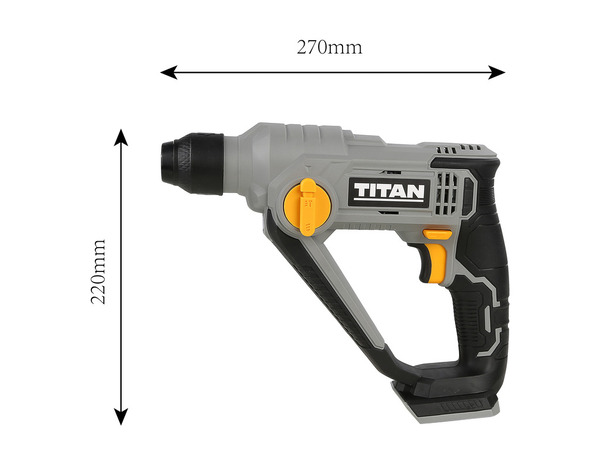 Marteau perforateur SDS 18V 1J avec forets - Titan - Brico Dépôt