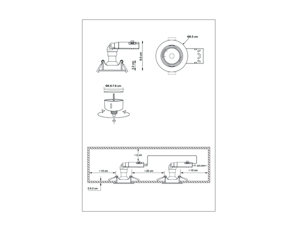 10 spots GU10 orientables 350LM 4000K argent - Brico Dépôt