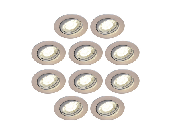 10 spots GU10 orientables 350LM 4000K argent - Brico Dépôt