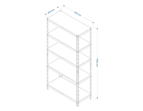 Etagère bois/métal - H.180 x L.90 x P.40 cm - Brico Dépôt