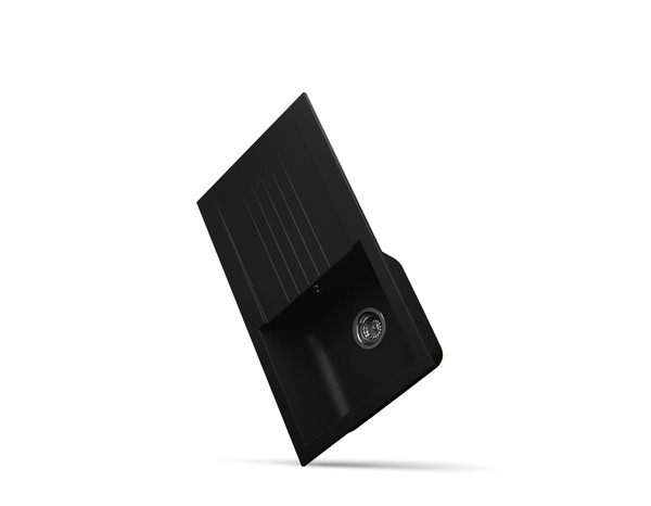 Evier composite noir 1 cuve grande capacité  "KARTA" - Brico Dépôt