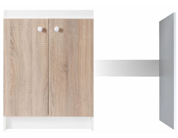 Cuisinette vitrocéramique (1 évier,1 meuble,1 plaque,1 réfrigérateur) - : L. 120 - Brico Dépôt