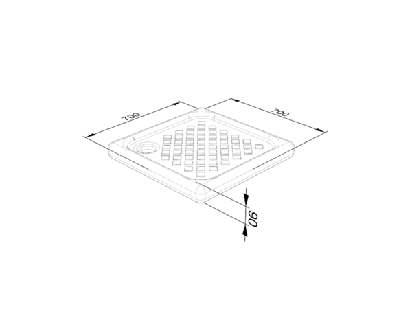 Receveur grès 70 x 70 cm - Brico Dépôt